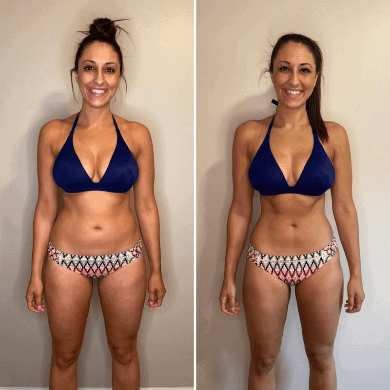 Muscle Burns Fat Before and After Photo Woman