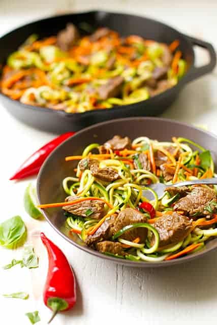 2b mindset thai beef drunken zoodles