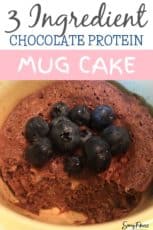 Microwave Chocolate Protein Mug Cake (3 Ingredients!)