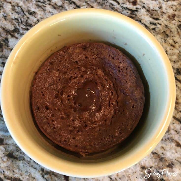 Microwave Chocolate Protein Mug Cake (3 Ingredients!)