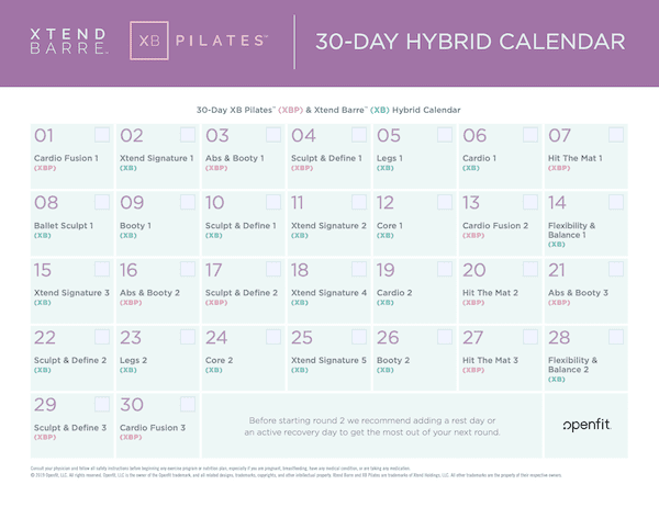 xb pilates and barre hybrid 30 days