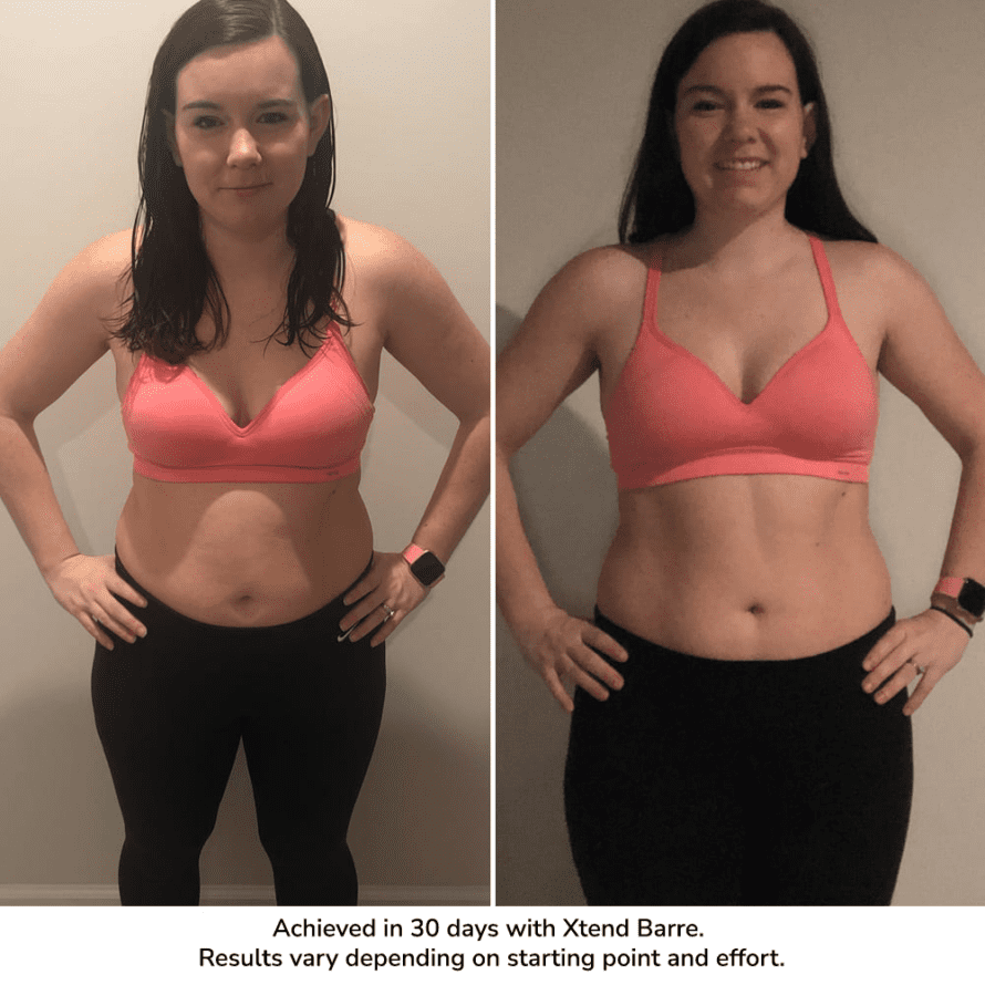 before and after photo from xtend barre