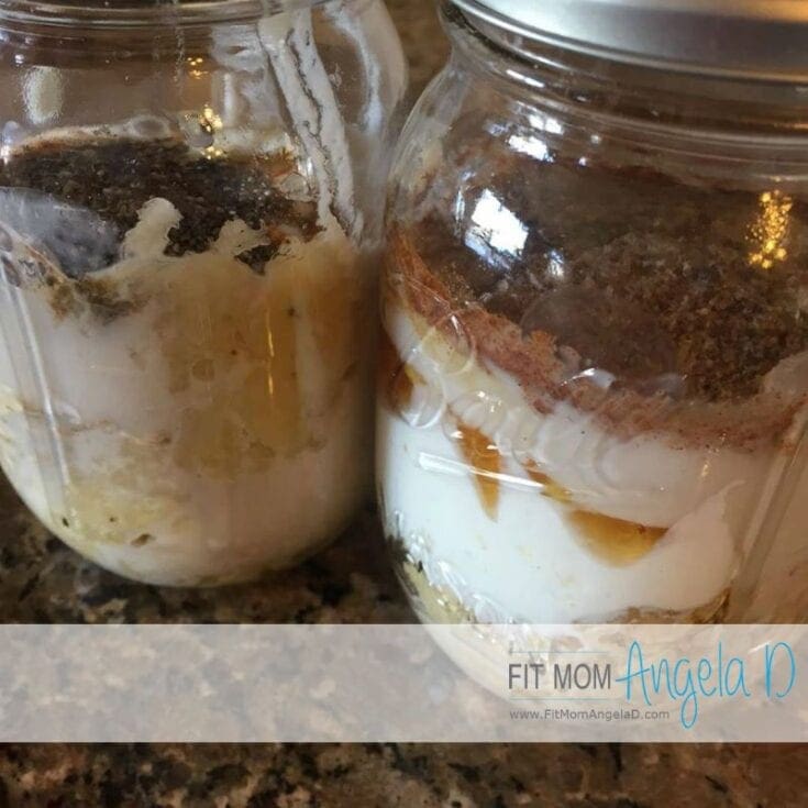 banana bread oatmeal in jars