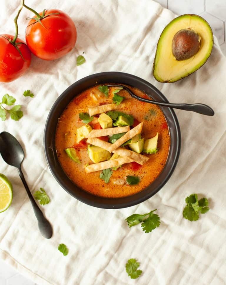 Easy Keto Chicken Tortilla Soup (Instant Pot) Low Carb Recipe