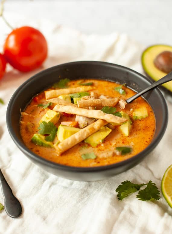 Easy Keto Chicken Tortilla Soup (Instant Pot) Low Carb Recipe