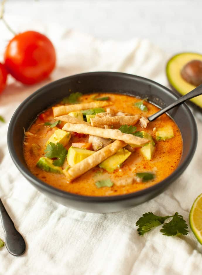 Easy Keto Chicken Tortilla Soup (Instant Pot) Low Carb Recipe