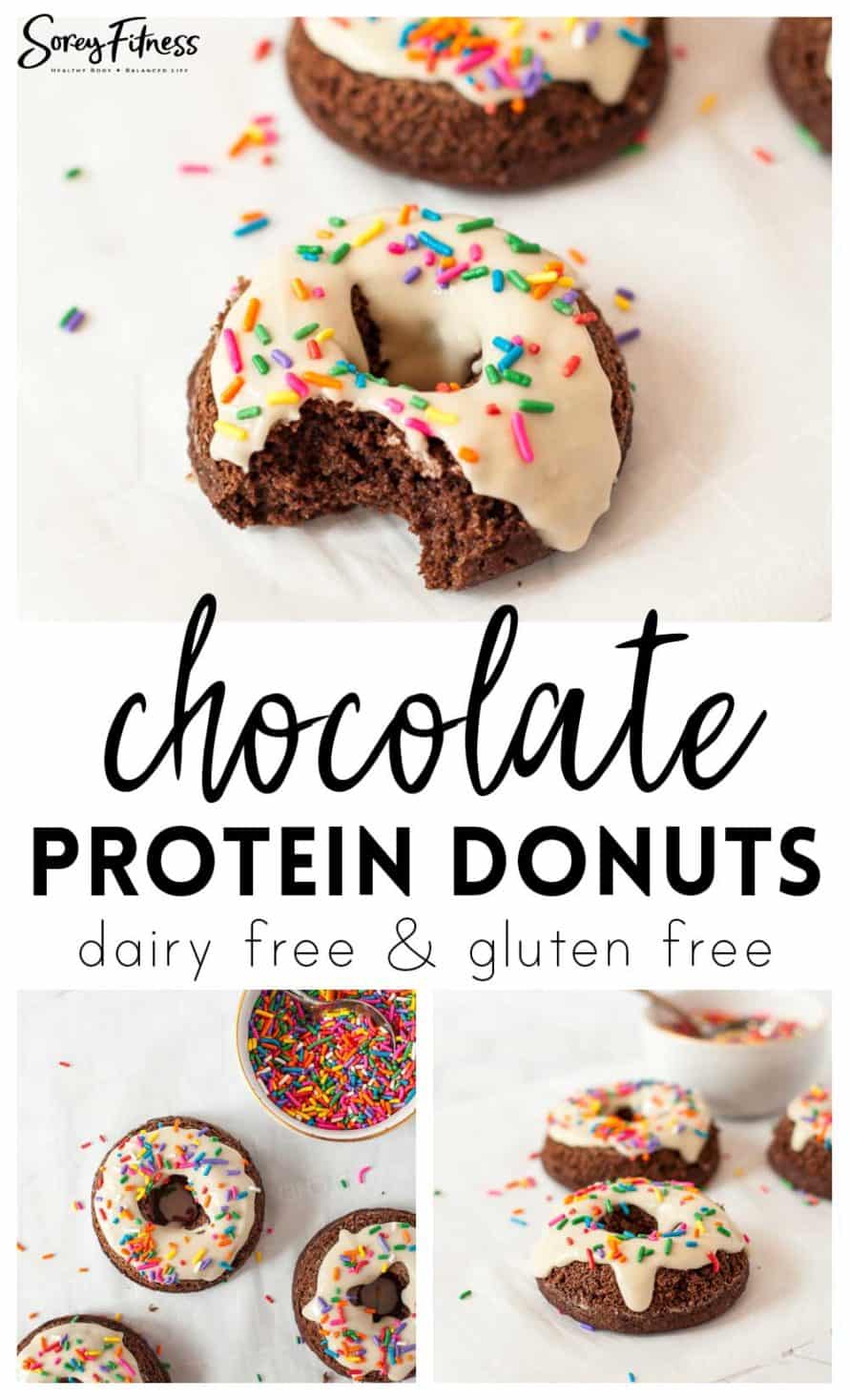 protein donut chocolate collage