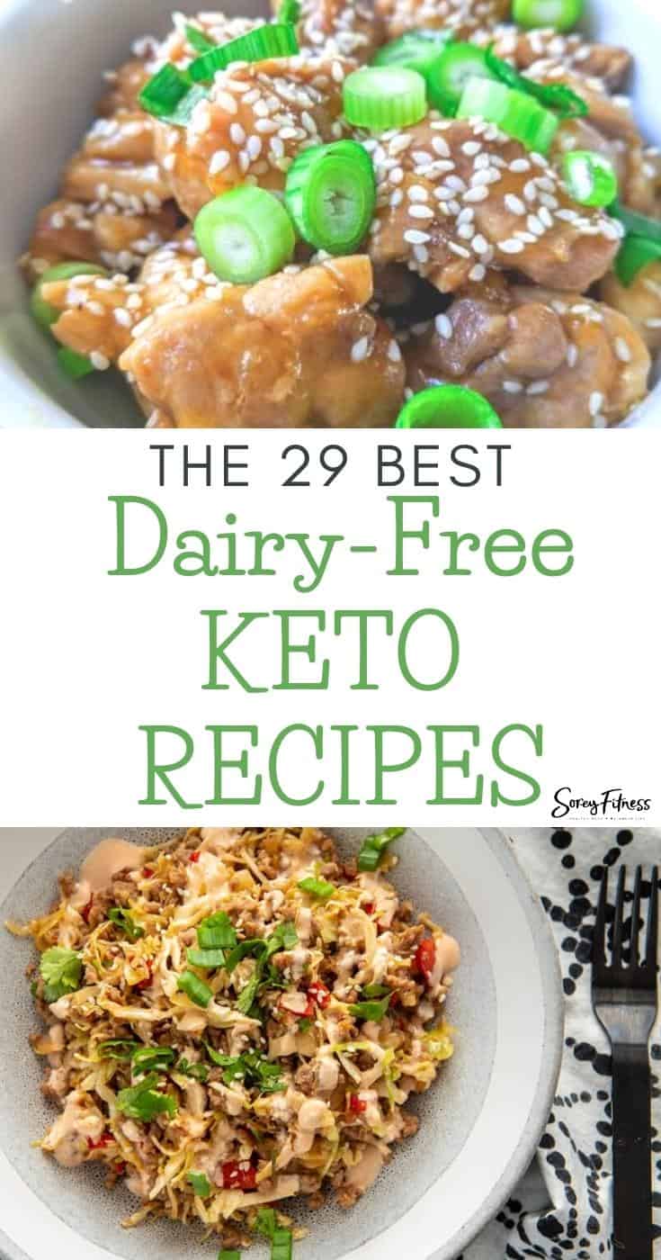 collage of 2 dairy free keto recipes