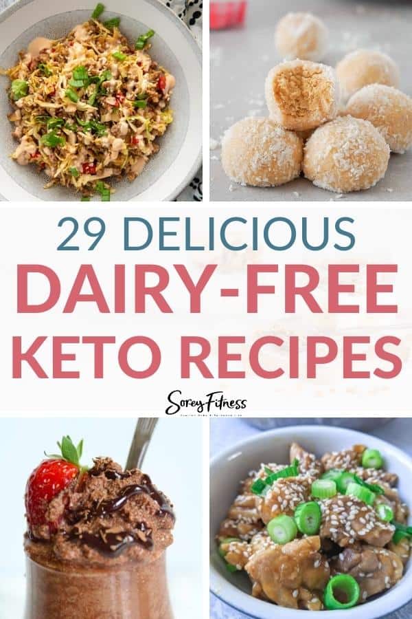 collage of dairy free keto recipes