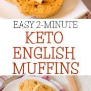 2 minute keto english muffin collage