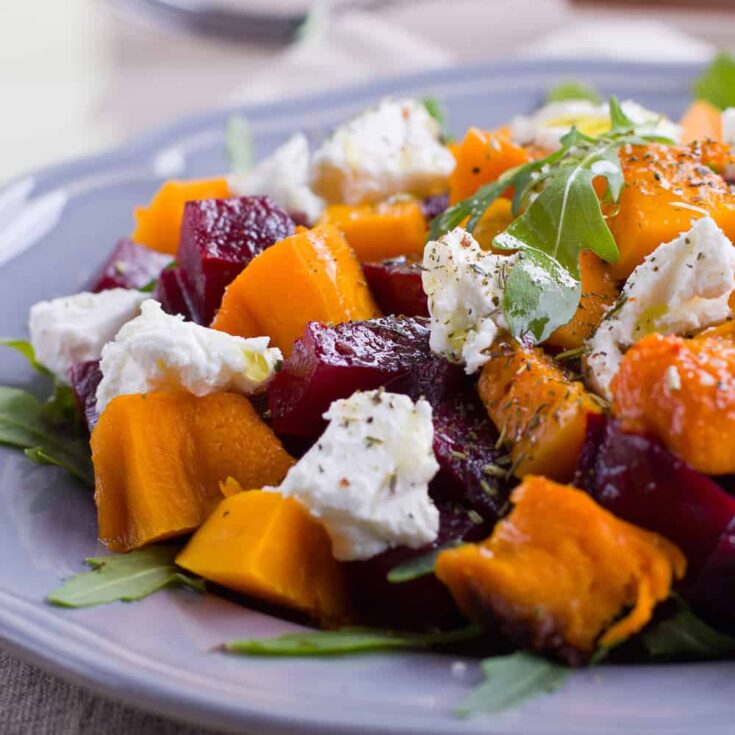 Image for Roasted Pumpkin and Beet Salad with Arugula and Feta