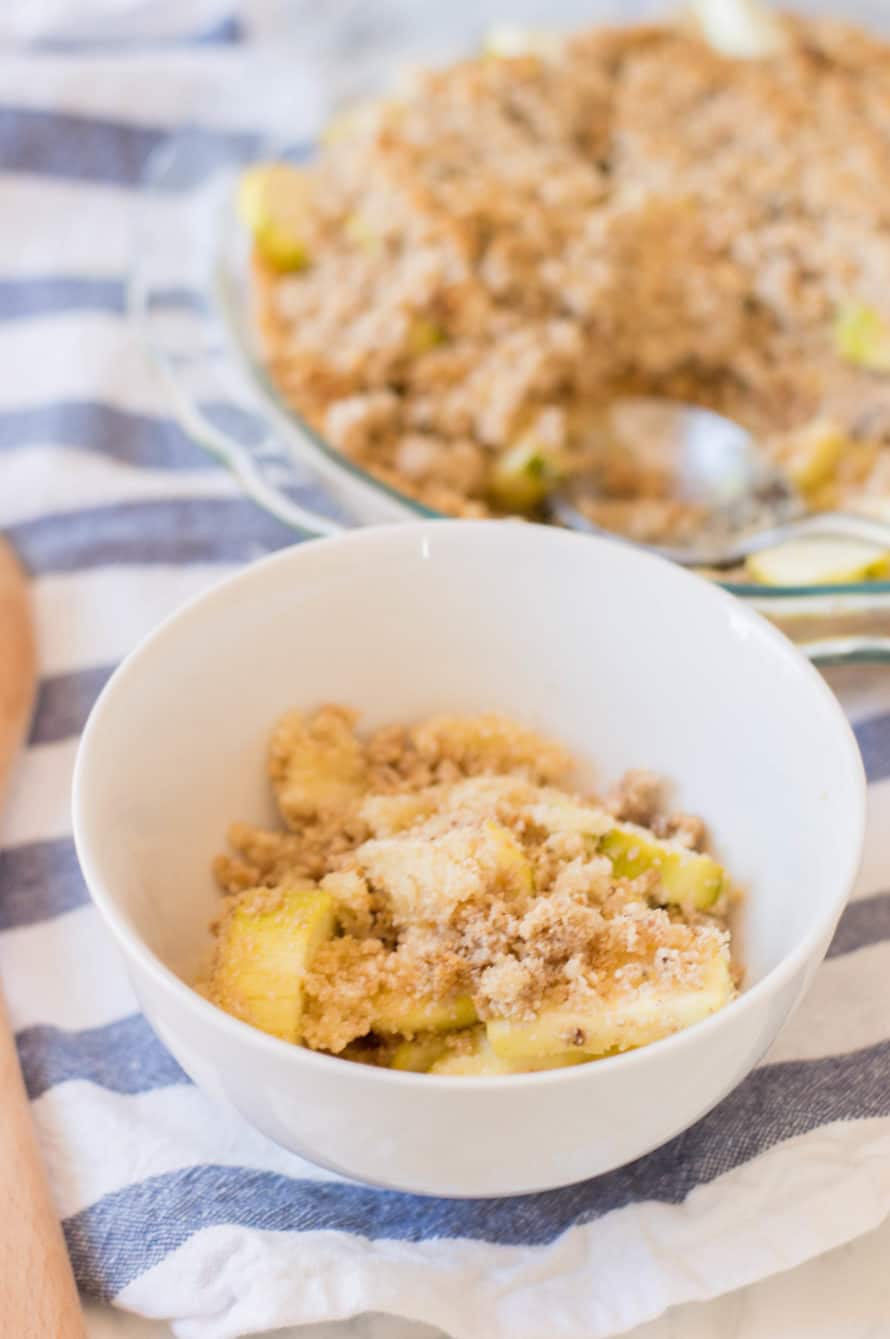 keto apple pie crumble in a bowl