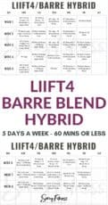 LIIFT4 Barre Blend Hybrid Calendar - Sorey Fitness by Kim and Kalee