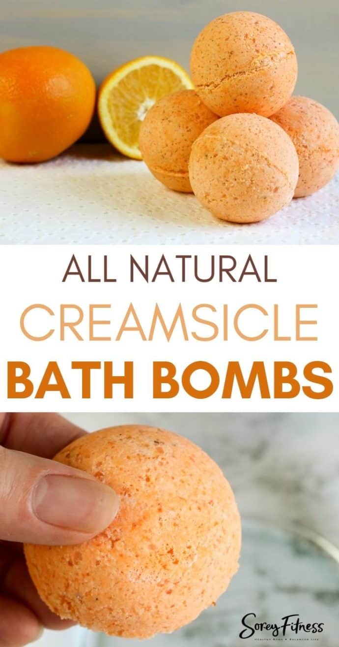 DIY Natural Bath Bomb Recipe with Epsom Salt (Orange Creamsicle!)