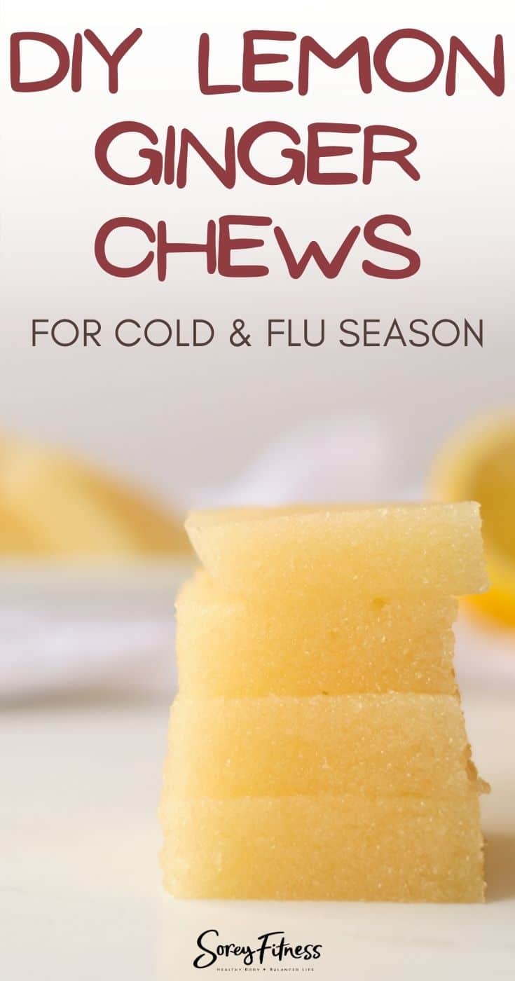 stack of DIY Lemon Ginger Chews for cold and flu season