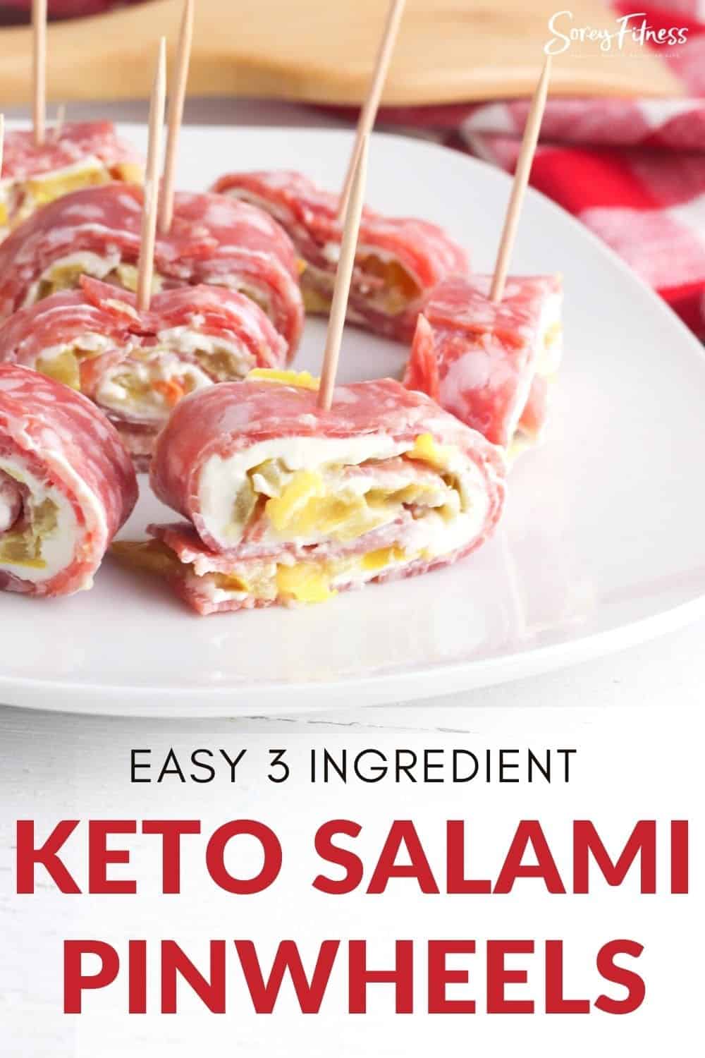 Easy Keto Salami Roll Ups with Cream Cheese & Peppers