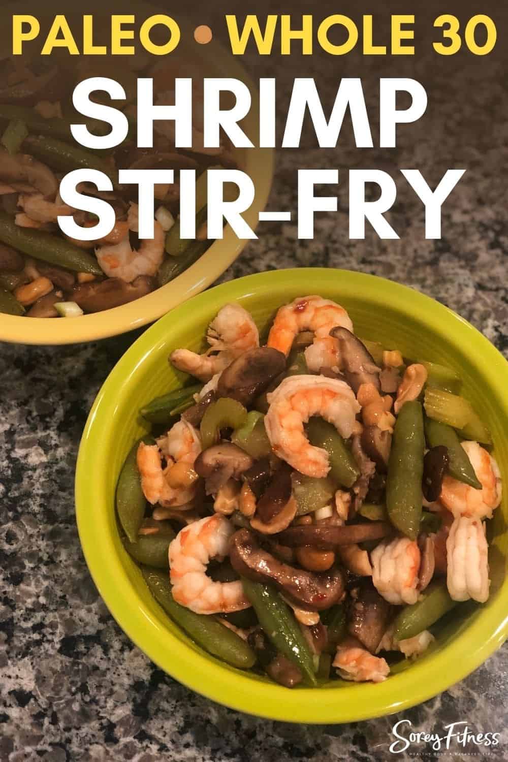 paleo stir fry shrimp in a bowl