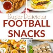 collage of 4 super delicious football snacks