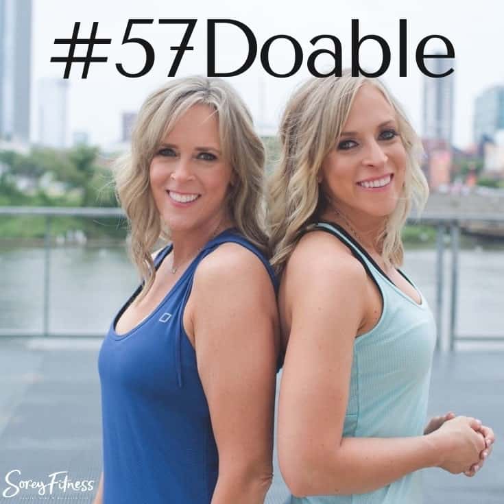 Kim and kalee with the #57doable logo