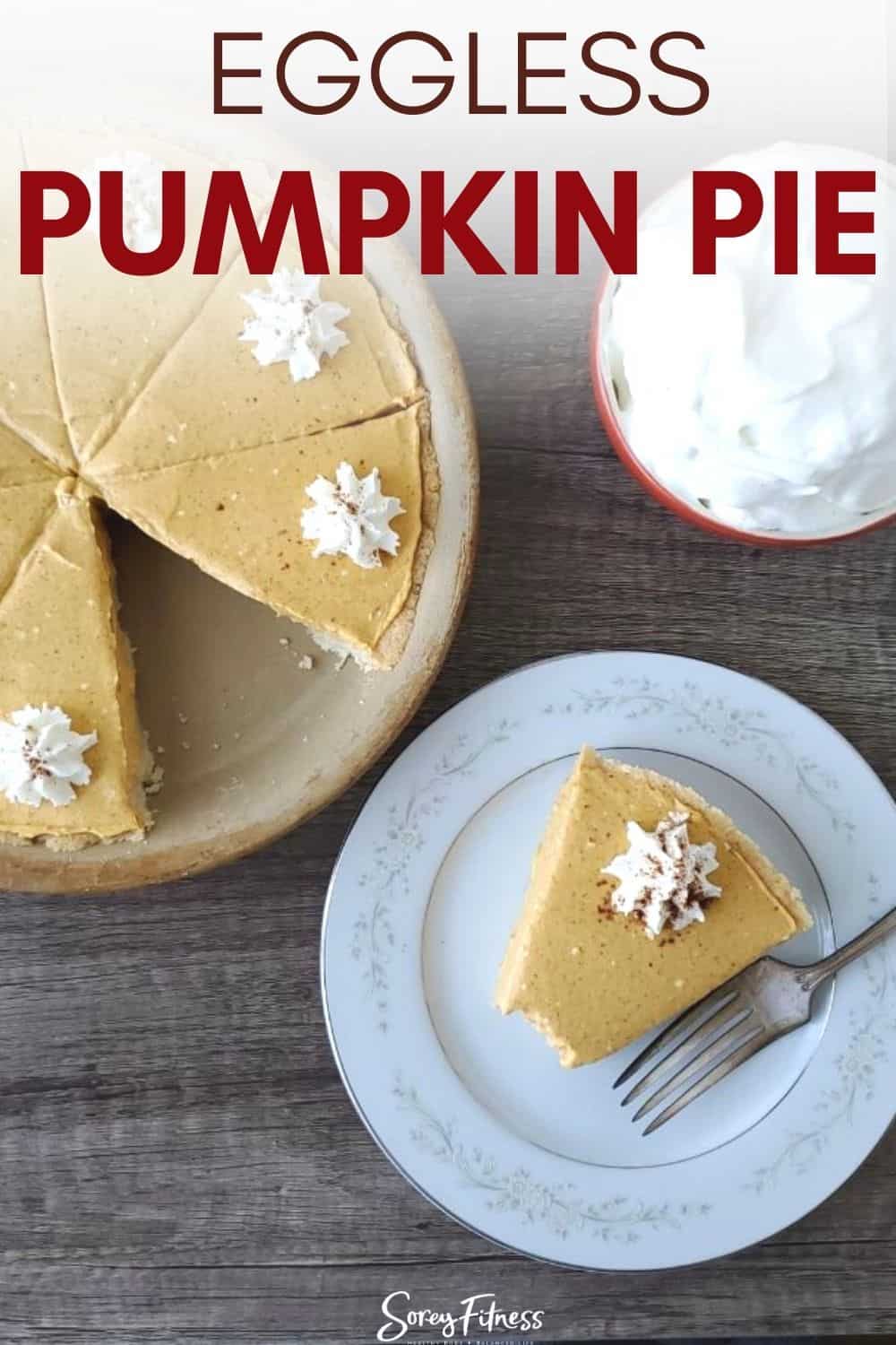 Slice out of a pumpkin pie without eggs