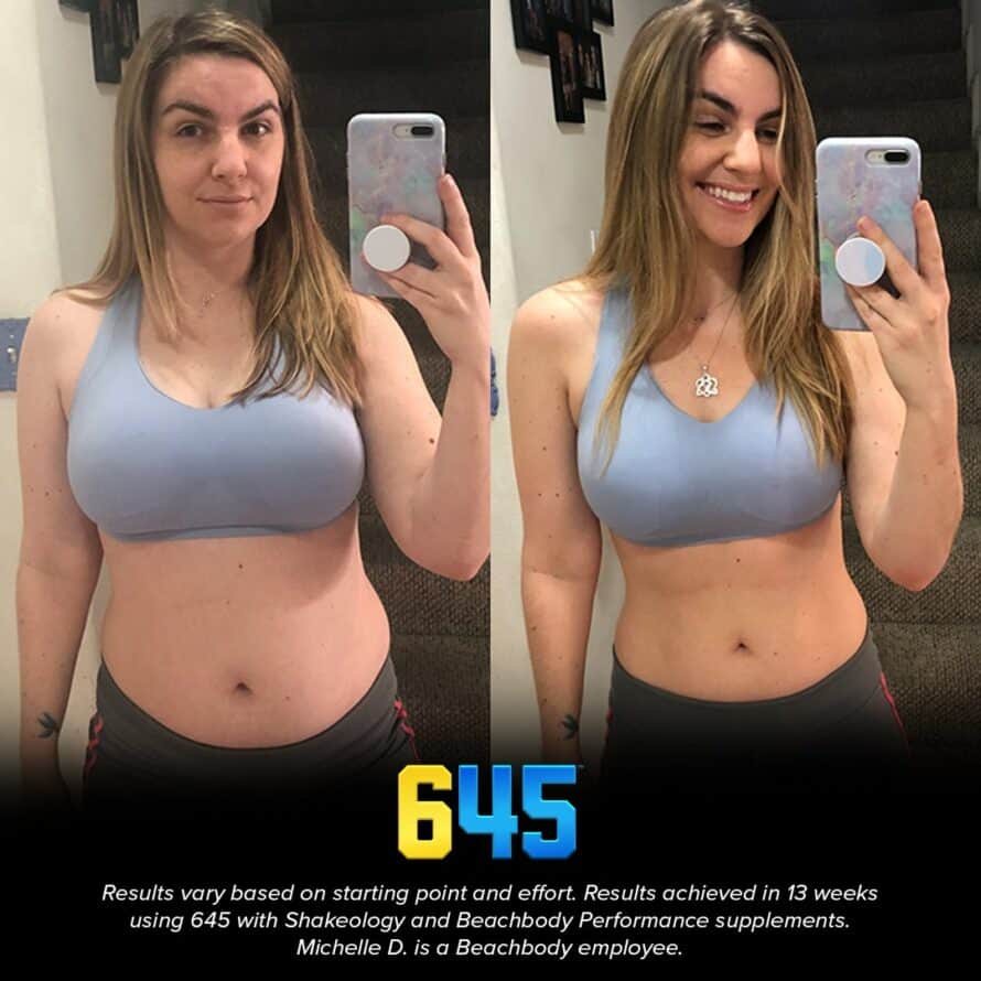 645 workout before and after woman