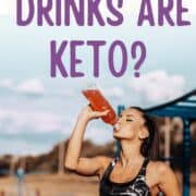 woman drinking a popular sports drink with the words "which sports drinks are keto?"