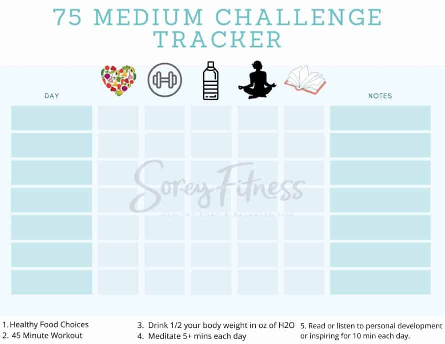 75 medium challenge checklist