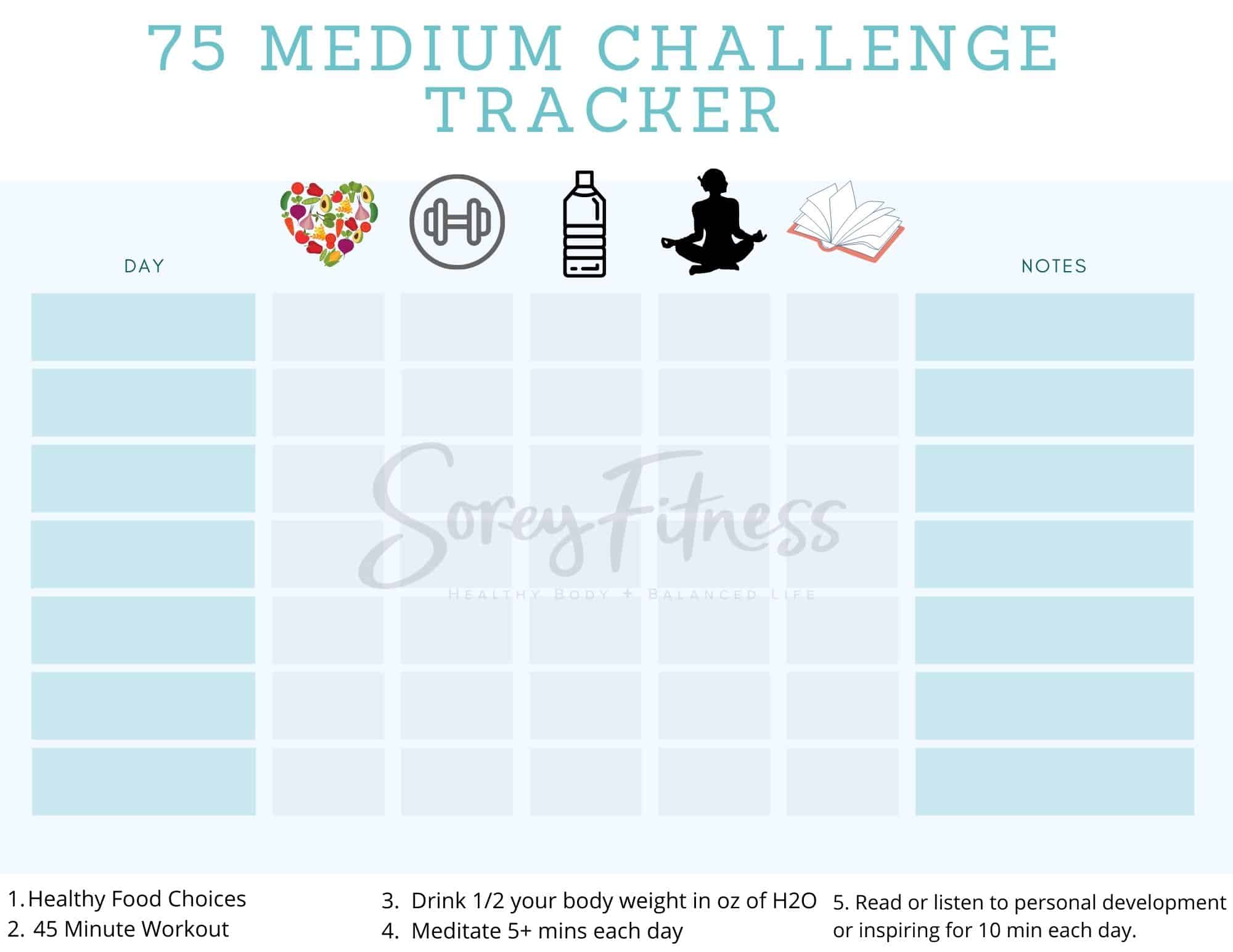 What Is The 75 Medium Challenge Rules Free Printable Tracker