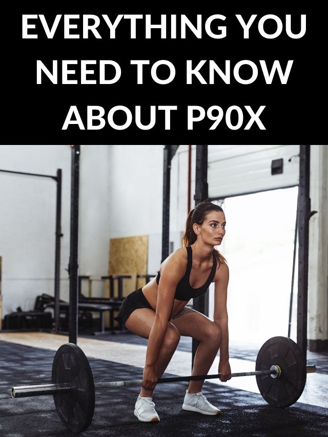p90x woman lifting a barbell in a squat