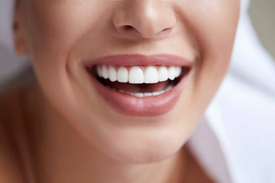 close up of a woman's smile