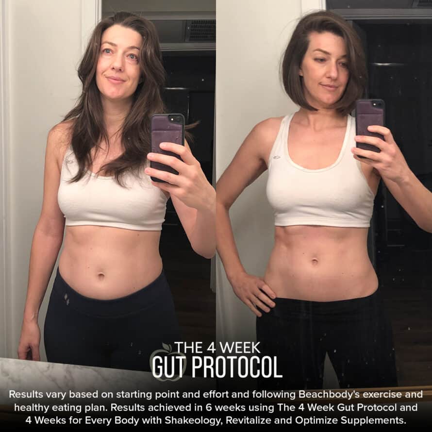 4 week gut protocol before and after Erin C.