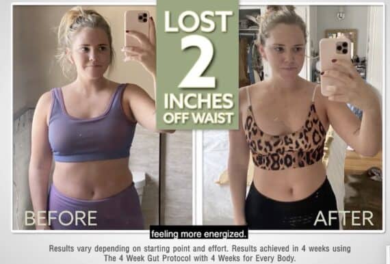 4 week gut protocol before and after woman
