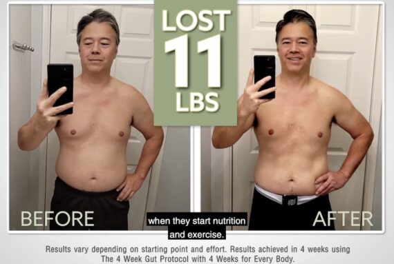 mans before and after 4 week gut protocol
