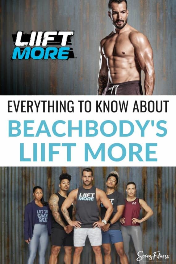 Collage of Joel and the cast - In the middle text overlay reads Everything to Know About Beachbody's LIIFT MORE