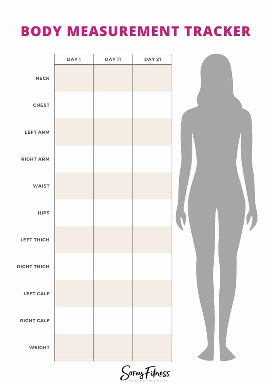 free body measurement chart template