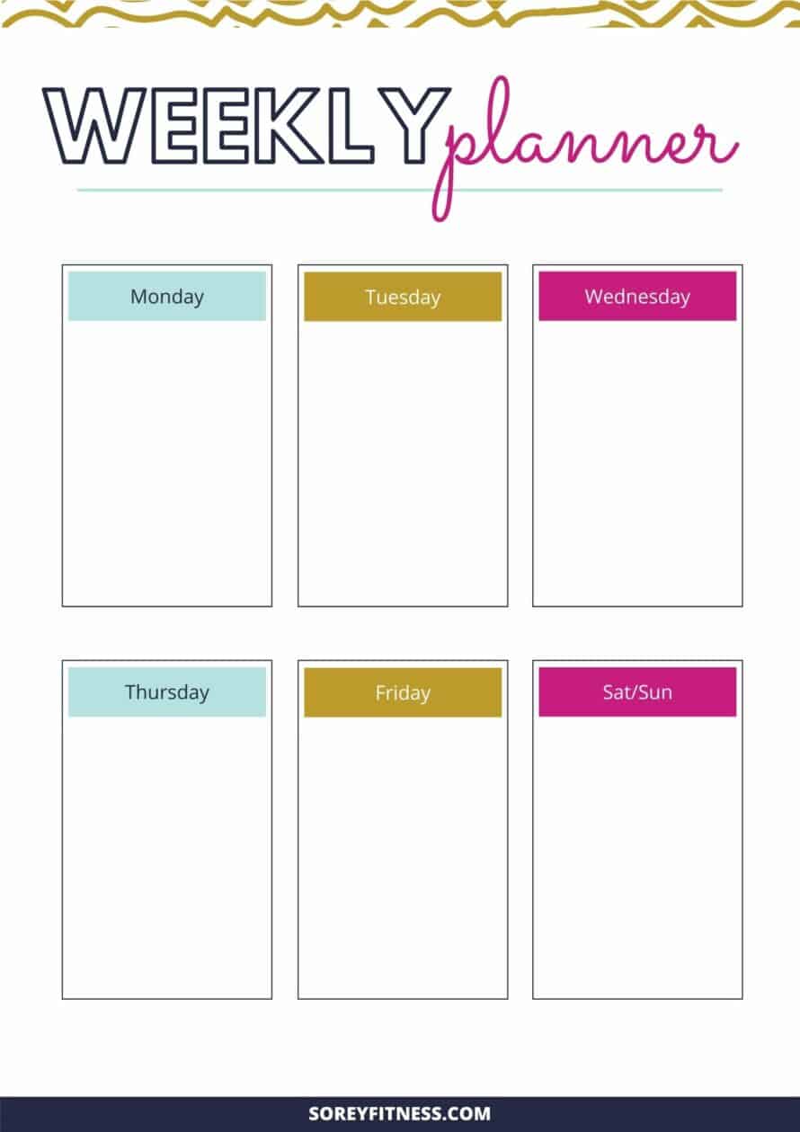 free weekly planner template