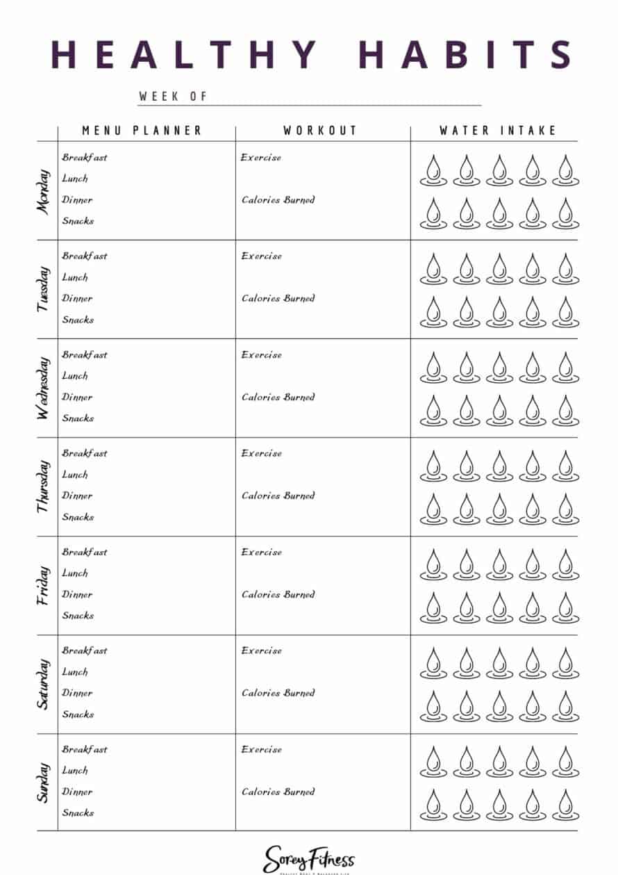 Free Printable Calorie Counter & Fitness Tracker