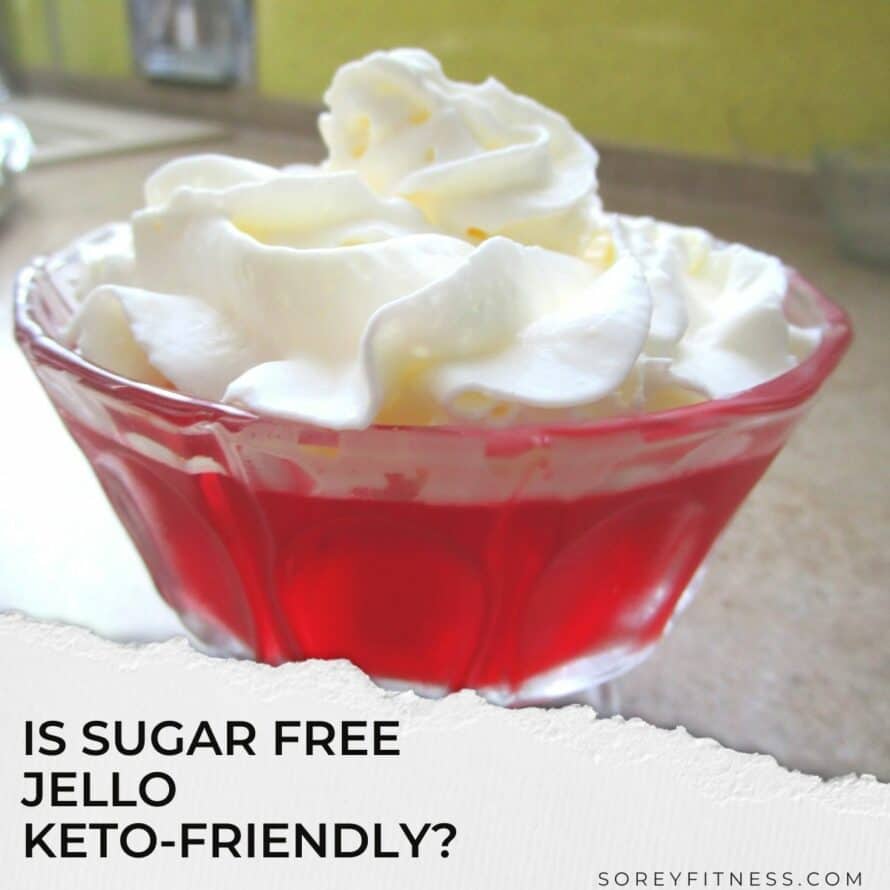 jello with cream on top with the text overlay is sugar free jello keto-friendly?