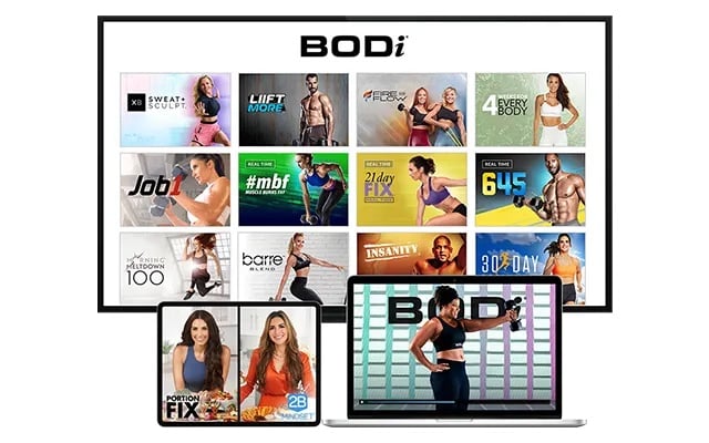 BODi membership screenshot across laptop tablet and desktop
