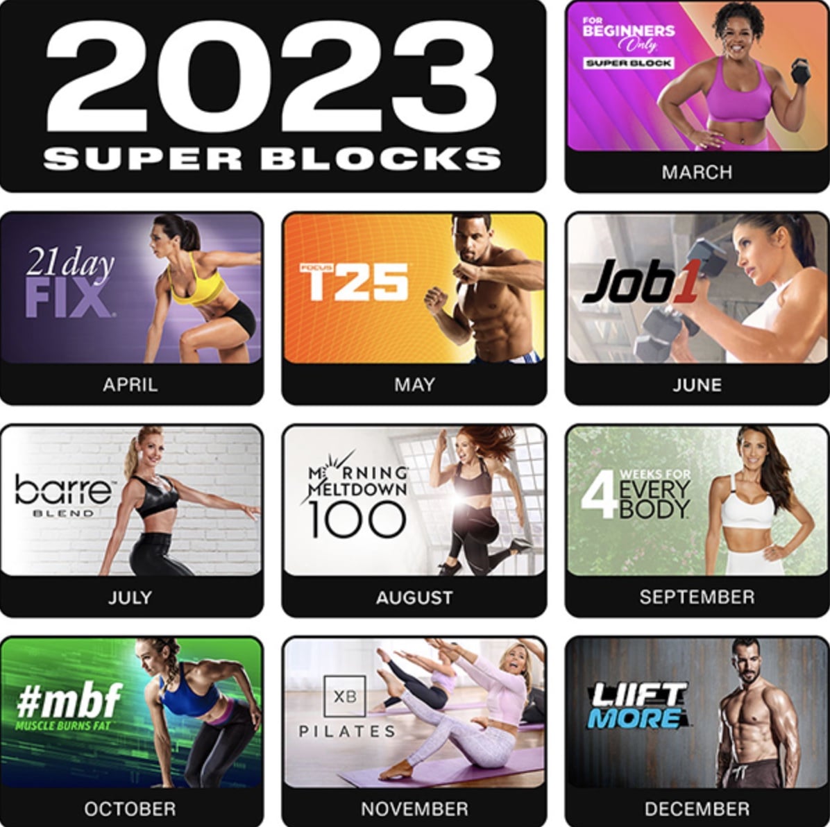 BODi Super Blocks Schedule (2023 Calendar)