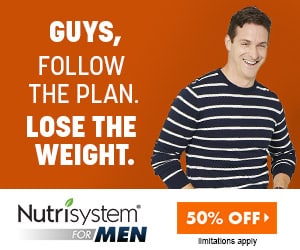 Nutrisystem for Men 50% Off Promotional Ad