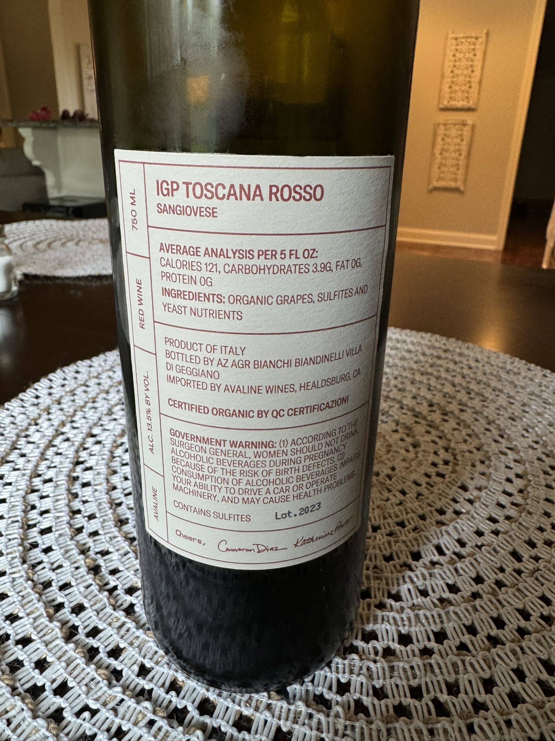 avaline wine review label