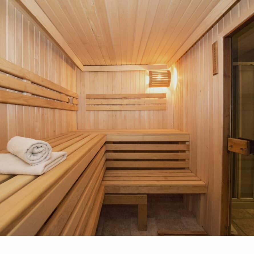 inside a dry sauna