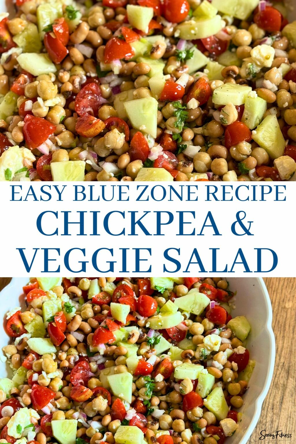 Blue Zone Bean Salad with Chickpeas and Black Eyed Peas