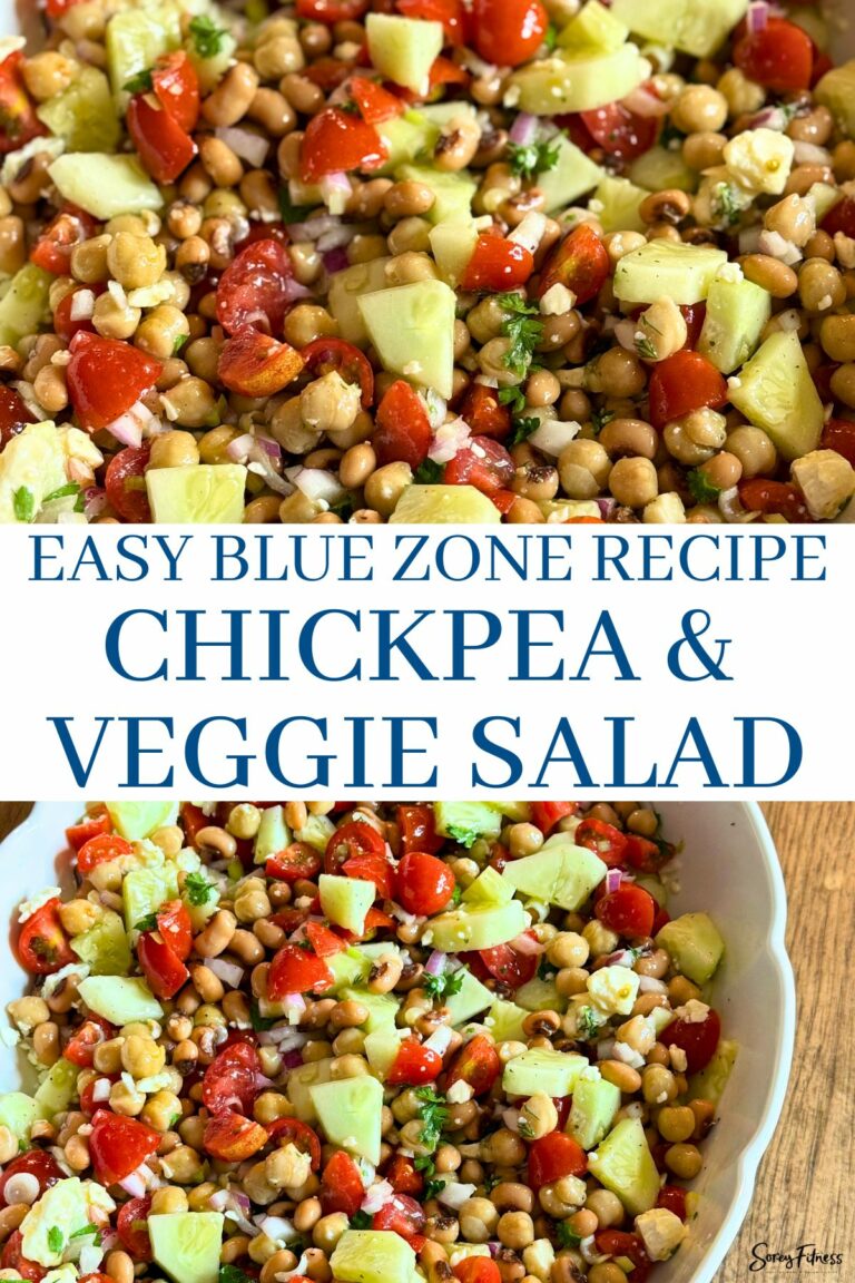 Blue Zone Bean Salad with Chickpeas and Black Eyed Peas