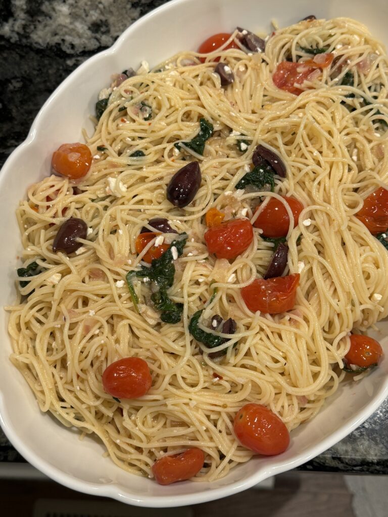 Quick & Healthy Mediterranean Pasta with Fresh Tomatoes & Olives