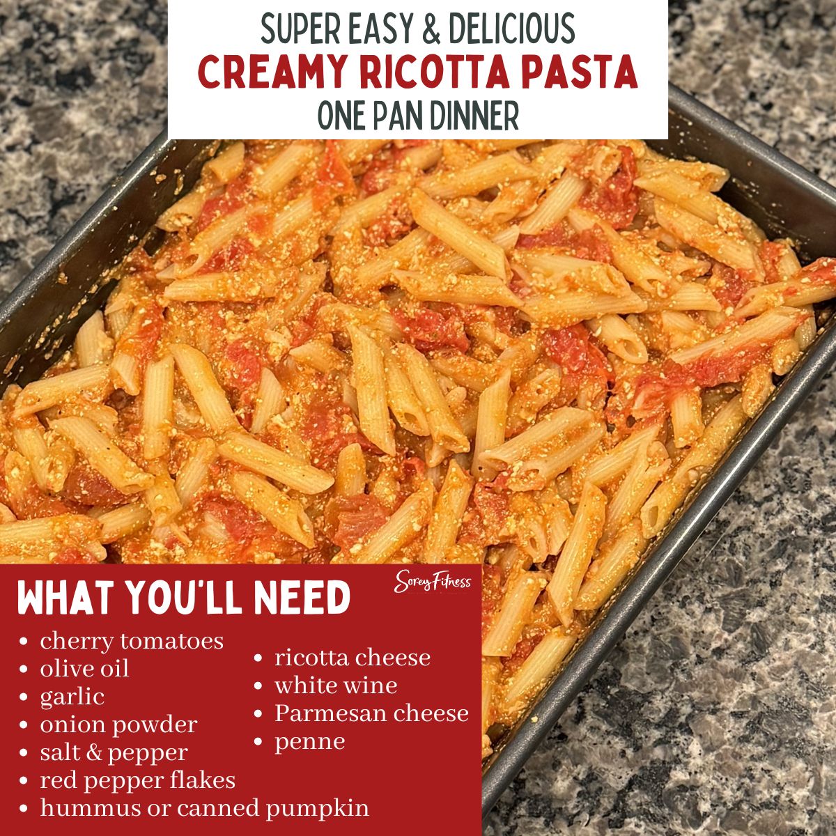creamy ricotta pasta infographic