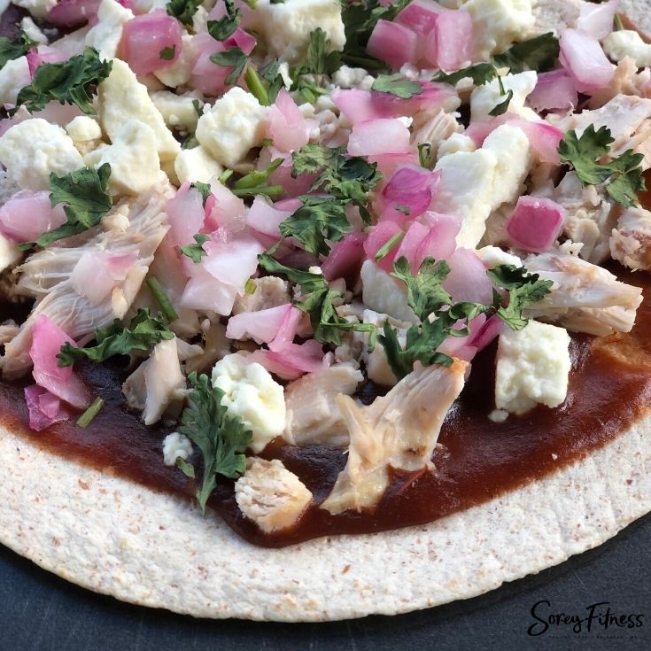 close up of Macro BBQ Chicken Pizza