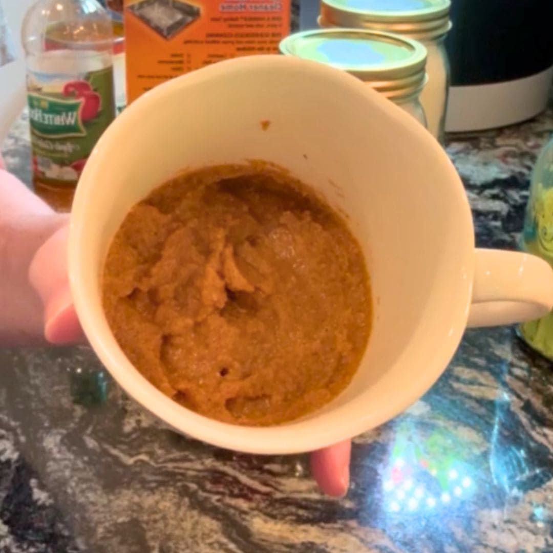 pumpkin spice mug cake batter