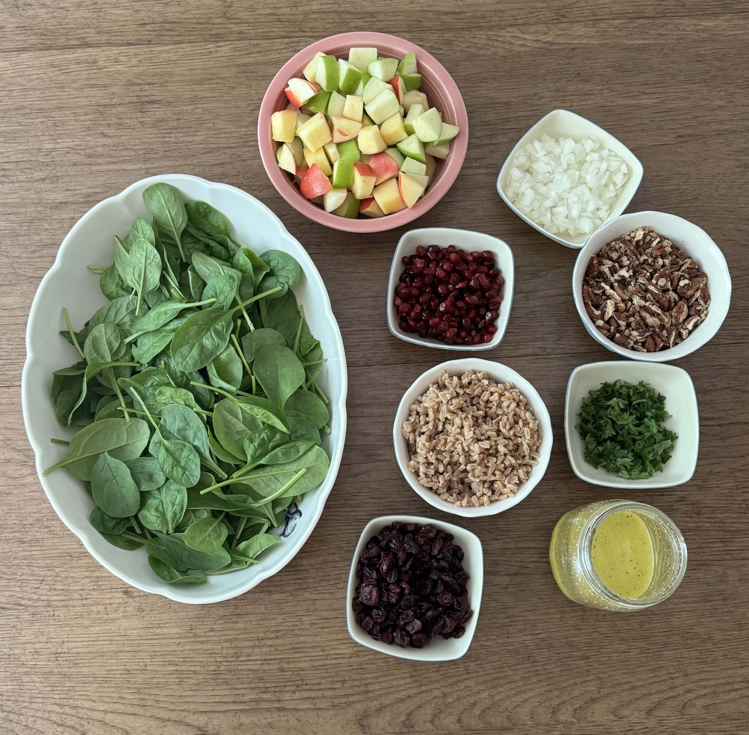 winter salad farro ingredients